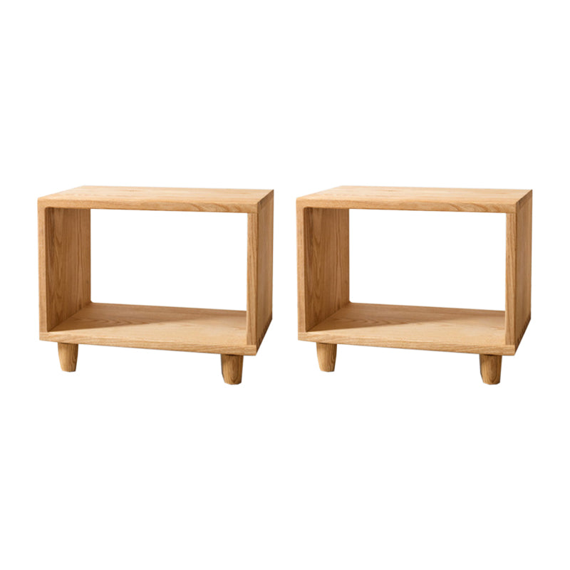 Wooden Night Table Modern Solid Wood Nightstand with Lower Shelf