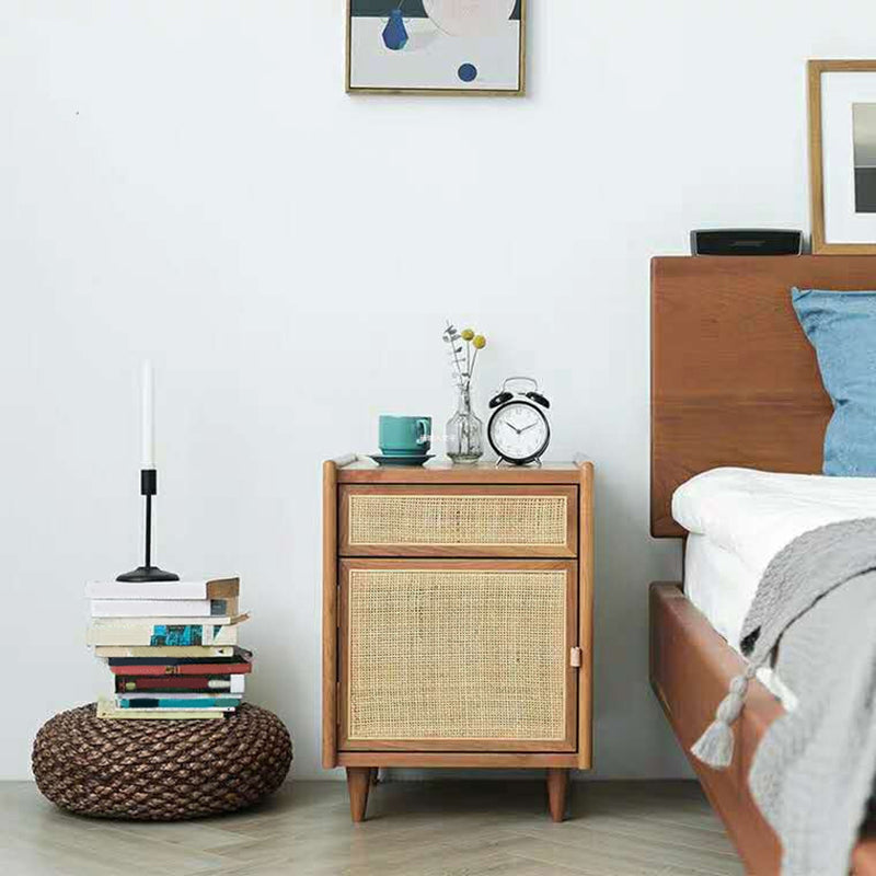 1 Drawer Contemporary Nightstand 1 Door Bedside Cabinet ,22" Tall