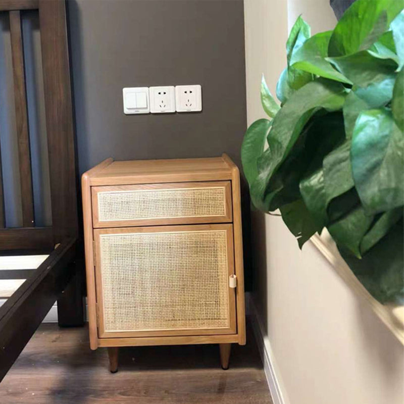 1 Drawer Contemporary Nightstand 1 Door Bedside Cabinet ,22" Tall