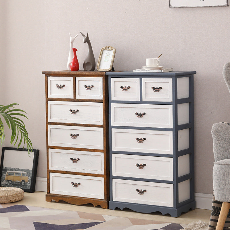 12" W Vertical Lingerie Chest Traditional Bedroom Storage Chest with Drawers