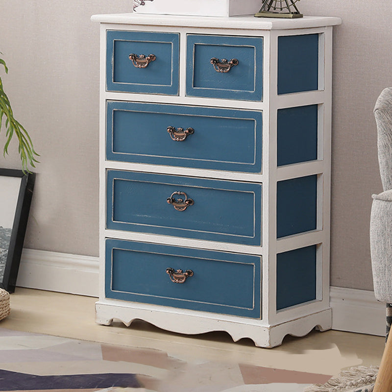 Nautical Bedroom Vertical Storage Chest Wooden Chest with Drawers