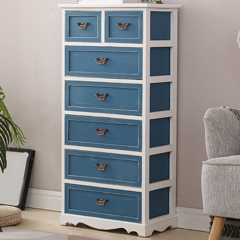 Nautical Bedroom Vertical Storage Chest Wooden Chest with Drawers