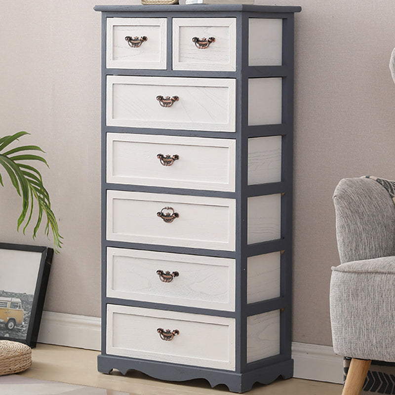 Nautical Bedroom Vertical Storage Chest Wooden Chest with Drawers