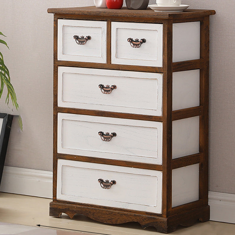 Nautical Bedroom Vertical Storage Chest Wooden Chest with Drawers