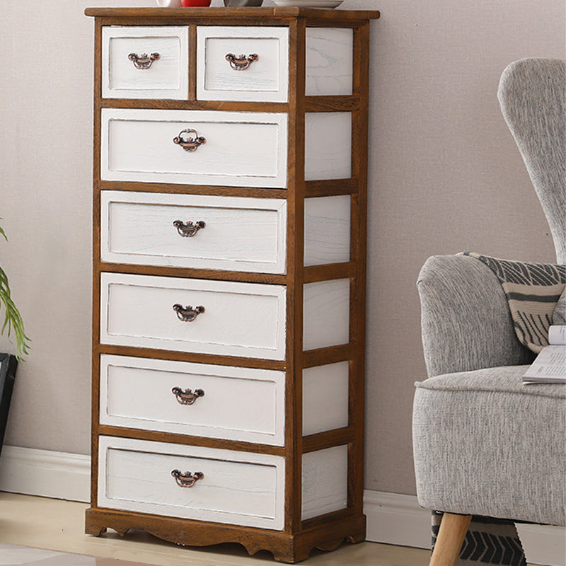 Nautical Bedroom Vertical Storage Chest Wooden Chest with Drawers