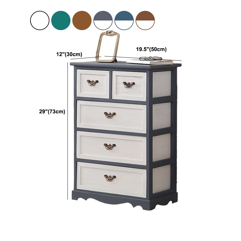 Nautical Bedroom Vertical Storage Chest Wooden Chest with Drawers