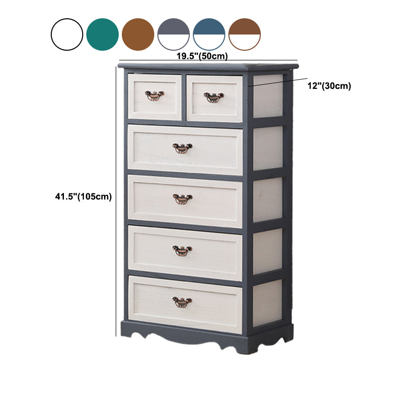 Nautical Bedroom Vertical Storage Chest Wooden Chest with Drawers