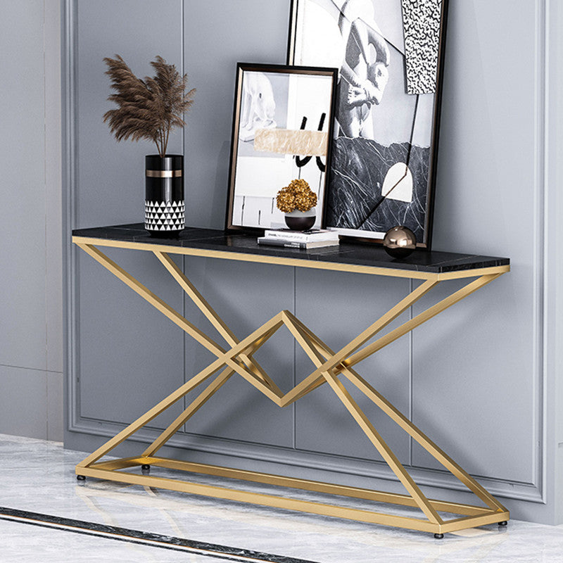 Modern Rectangle Console Accent Table Antique Finish Console Sofa Table