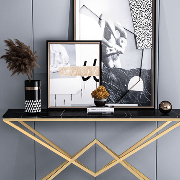 Modern Rectangle Console Accent Table Antique Finish Console Sofa Table