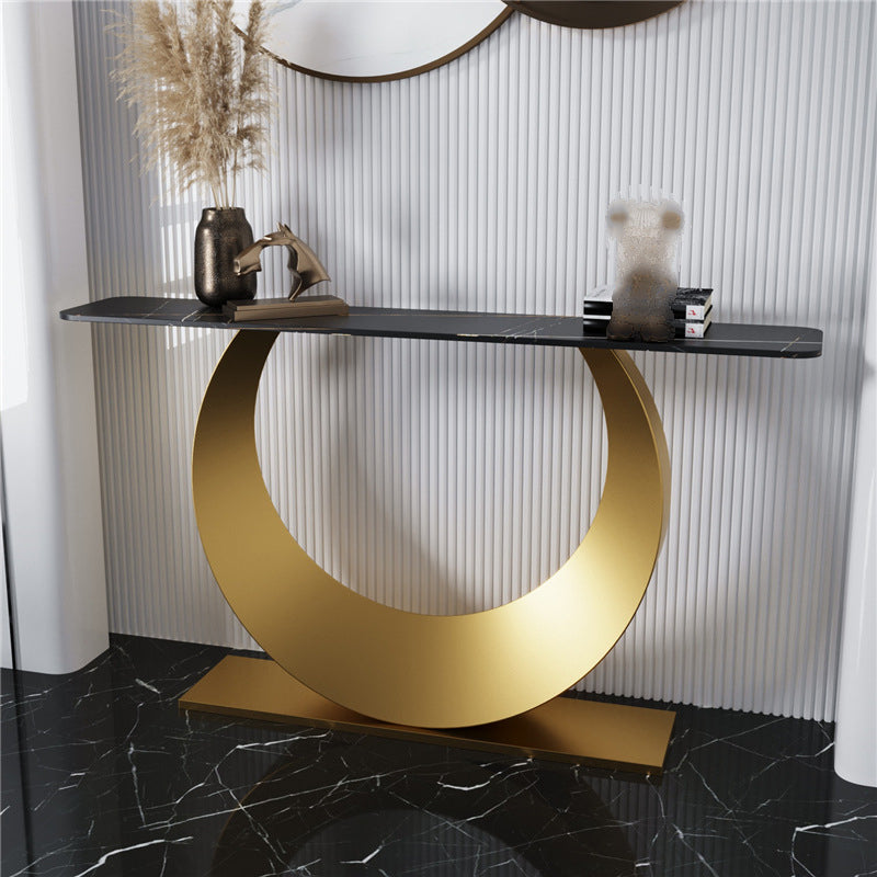31.5" Tall Stone Accent Table Modern Scratch Resistant End Table for Hall