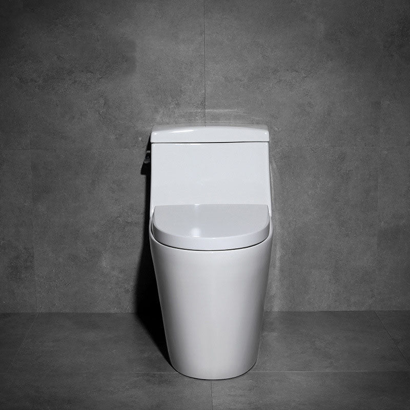 White Ceramic Floor Toilet Elongated One Piece Toilet with Glazed Surface