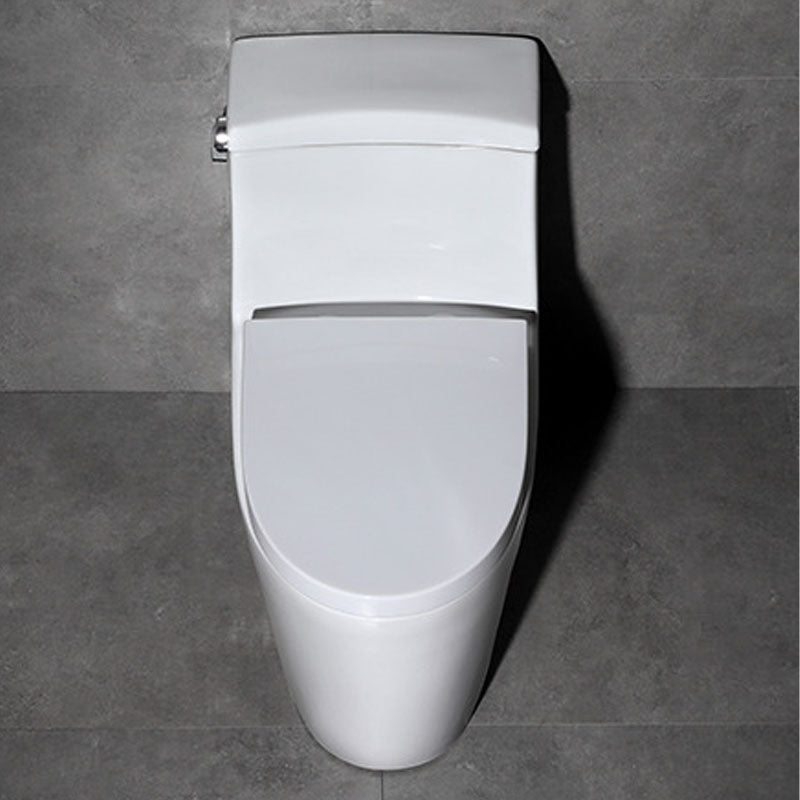 White Ceramic Floor Toilet Elongated One Piece Toilet with Glazed Surface