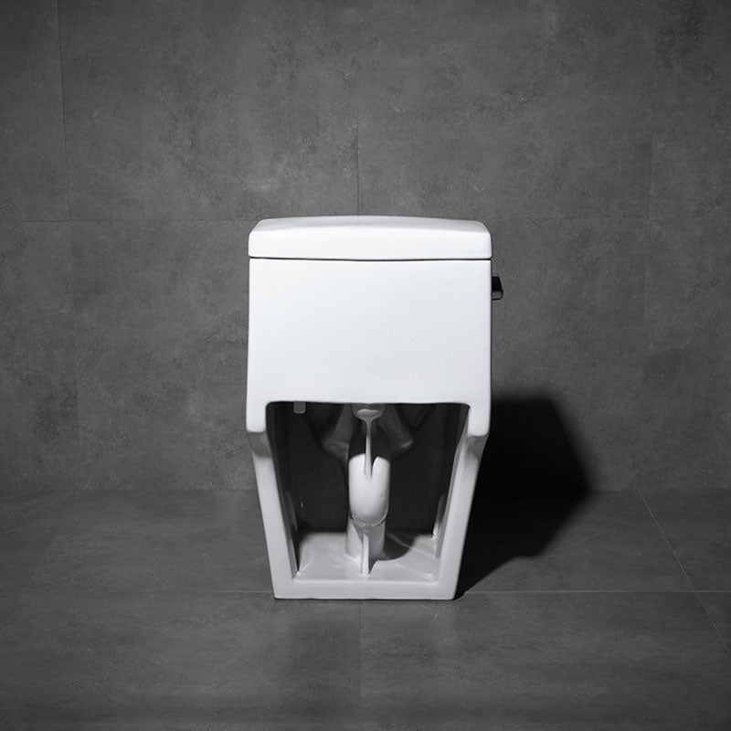 White Ceramic Floor Toilet Elongated One Piece Toilet with Glazed Surface