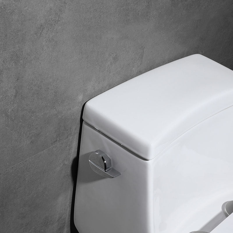 White Ceramic Floor Toilet Elongated One Piece Toilet with Glazed Surface