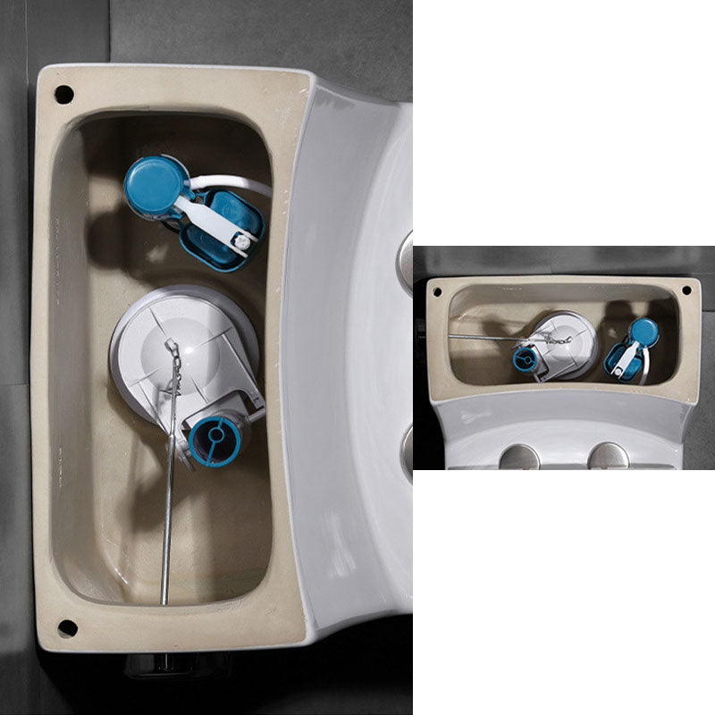 White Ceramic Floor Toilet Elongated One Piece Toilet with Glazed Surface