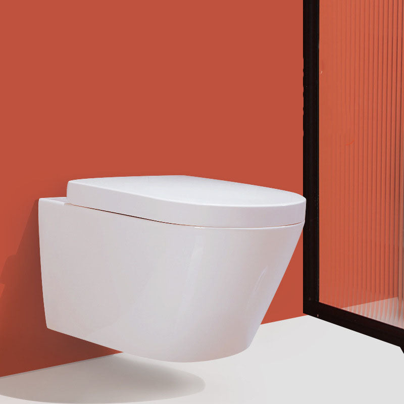 High Efficiency Flush Toilet Elongated Wall Mount Household Small Toilet Seat Included