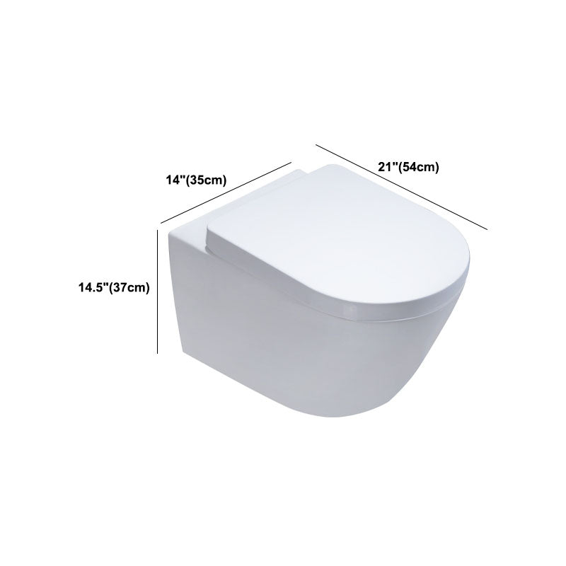 High Efficiency Flush Toilet Elongated Wall Mount Household Small Toilet Seat Included