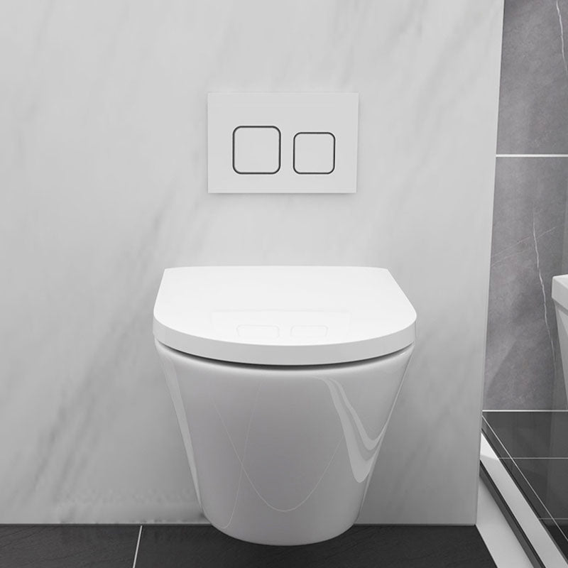 Modern White Siphon Jet Toilet Bowl Wall Mount Flush Toilet With Seat for Bathroom