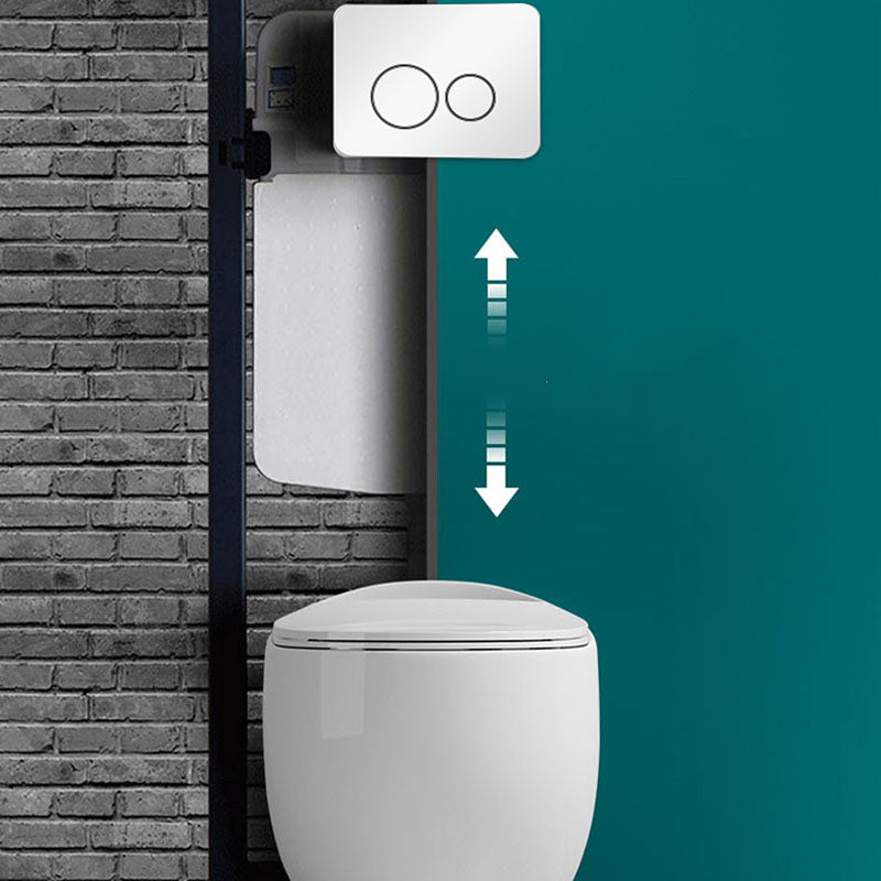 Wall-mounted Round Hanging Toilet Soft-Close Seat Toilet with Glazed Surface
