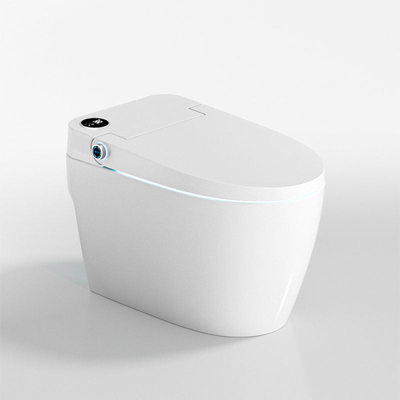 Modern White Skirted Toilet Bowl All-In-One Toilet with Seat for Bathroom