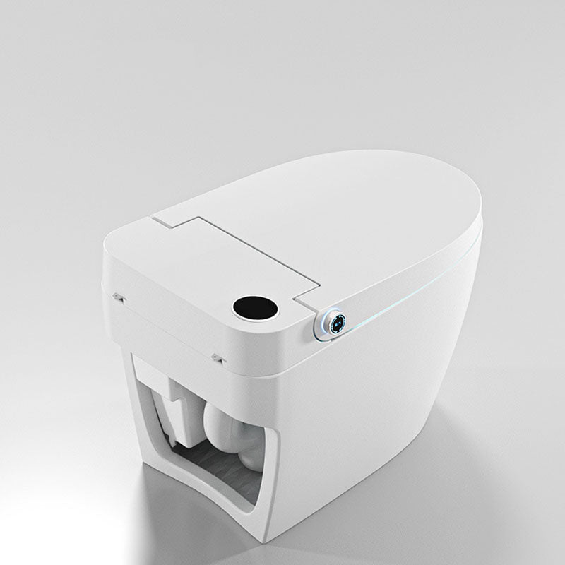 Modern White Skirted Toilet Bowl All-In-One Toilet with Seat for Bathroom
