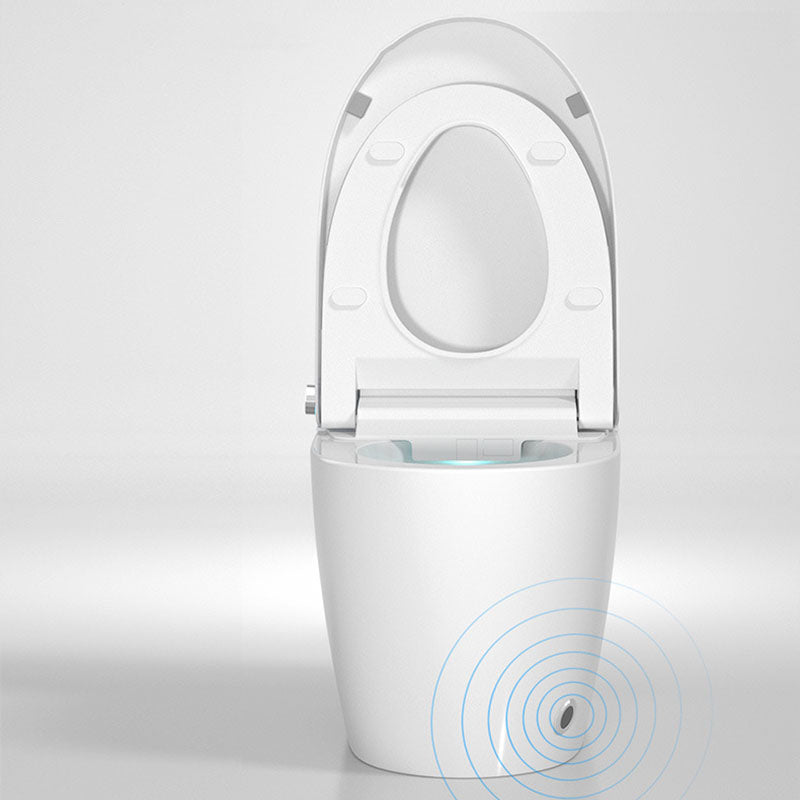 Modern White Skirted Toilet Bowl All-In-One Toilet with Seat for Bathroom