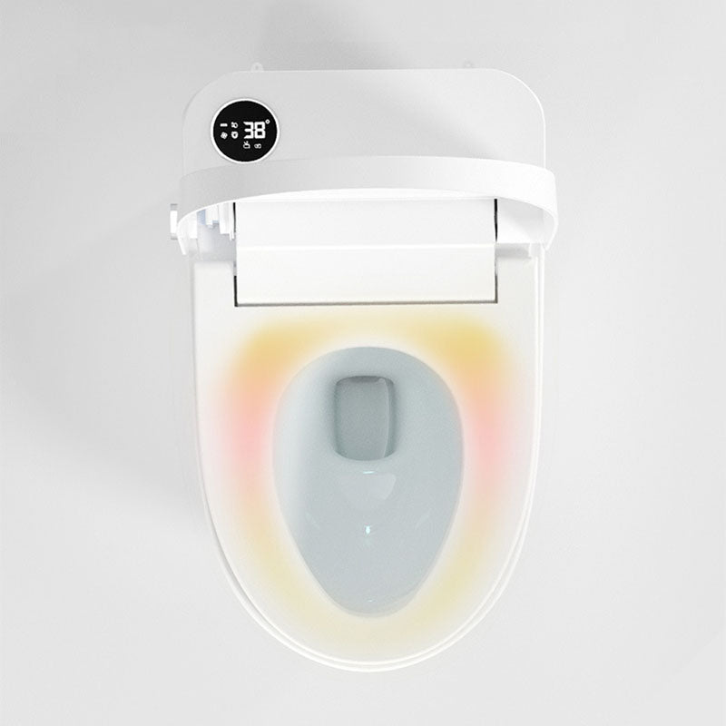 Modern White Skirted Toilet Bowl All-In-One Toilet with Seat for Bathroom