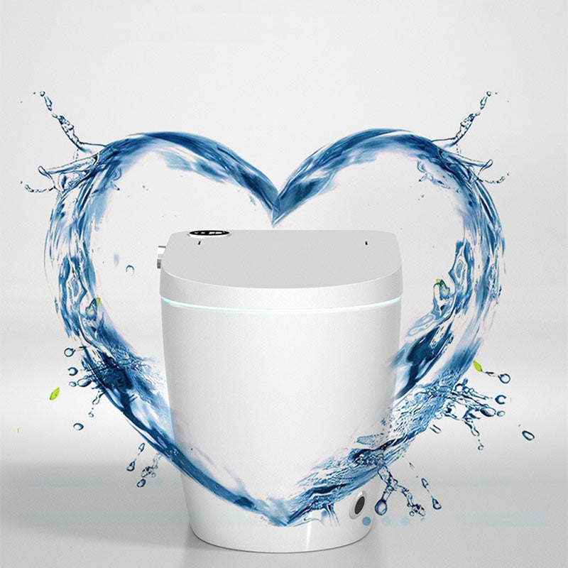 Modern White Skirted Toilet Bowl All-In-One Toilet with Seat for Bathroom
