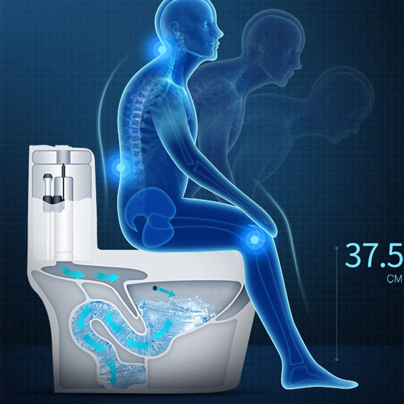 Siphon Jet Toilet Water Efficient Compact Toilet with Ceramic Glazed Surface