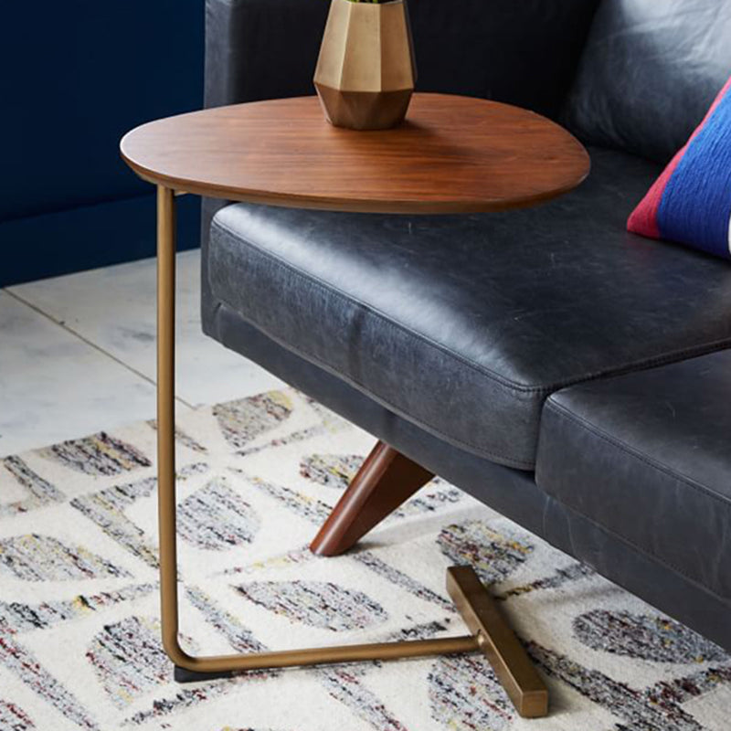 Modern C Corner Table Solid Wood Side End Table for Living Room