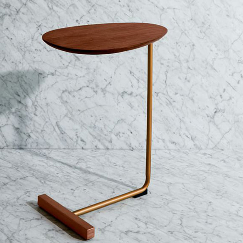 Modern C Corner Table Solid Wood Side End Table for Living Room