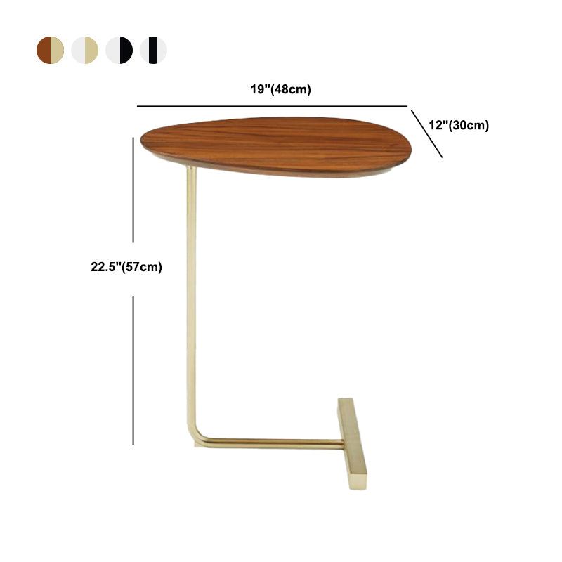 Modern C Corner Table Solid Wood Side End Table for Living Room