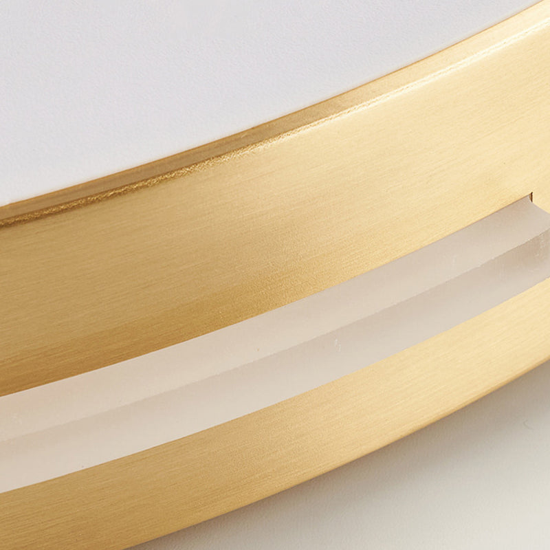 Contemporary Ceiling Lighting Circle Flush Mount Fixture in Gold for Bedroom