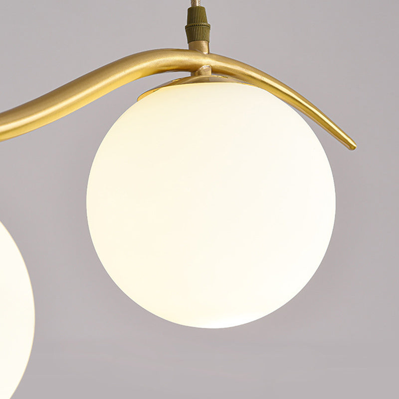Industrial Style Globe Shape Island Lights Metal 3/4 Lights Pendant Light in Gold