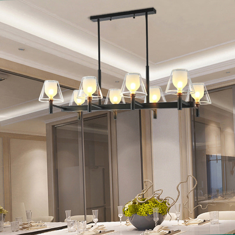 Industrial Sputnik Island Lighting Fixtures Glass Island Lighting in Black