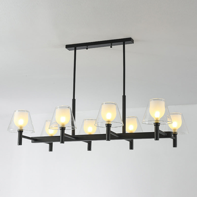 Industrial Sputnik Island Lighting Fixtures Glass Island Lighting in Black