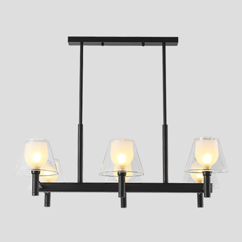 Industrial Sputnik Island Lighting Fixtures Glass Island Lighting in Black