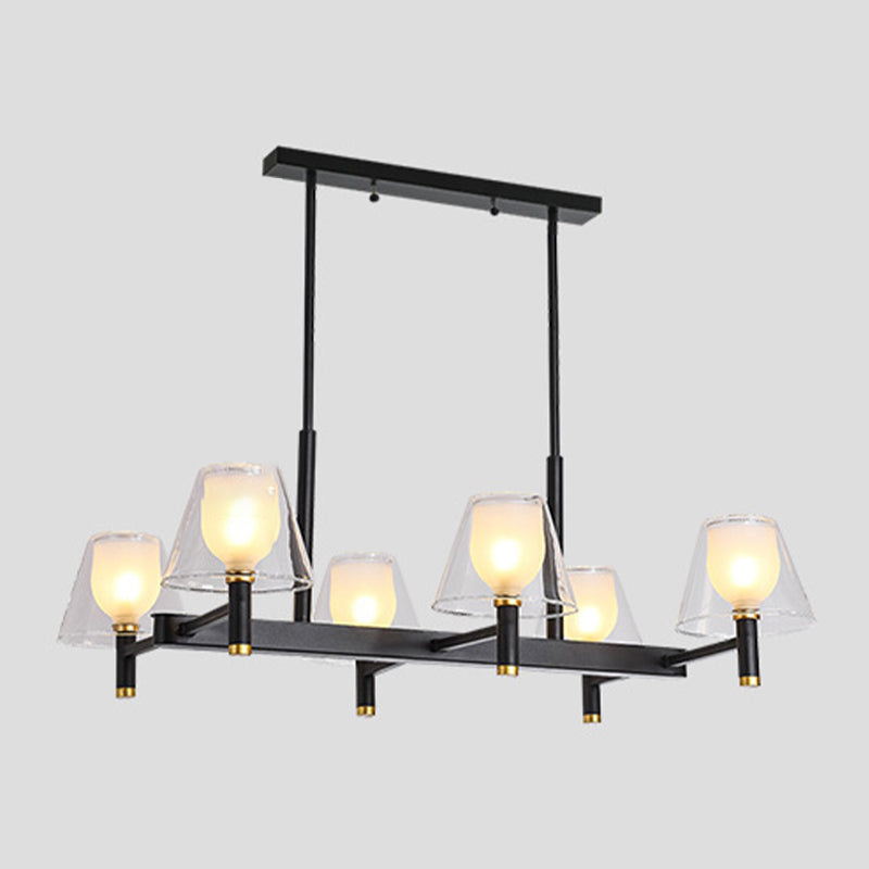 Industrial Sputnik Island Lighting Fixtures Glass Island Lighting in Black