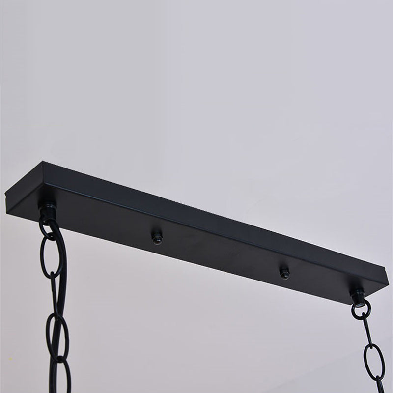 Industrial Rectangular Island Pendant Lights Metal Multiple-Light Island Light Fixtures