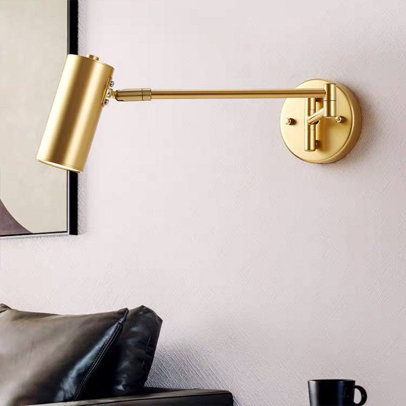 1 Light Cylinder Wall Mounted Lamp Contemporary Metal Wall Lighting Ideas