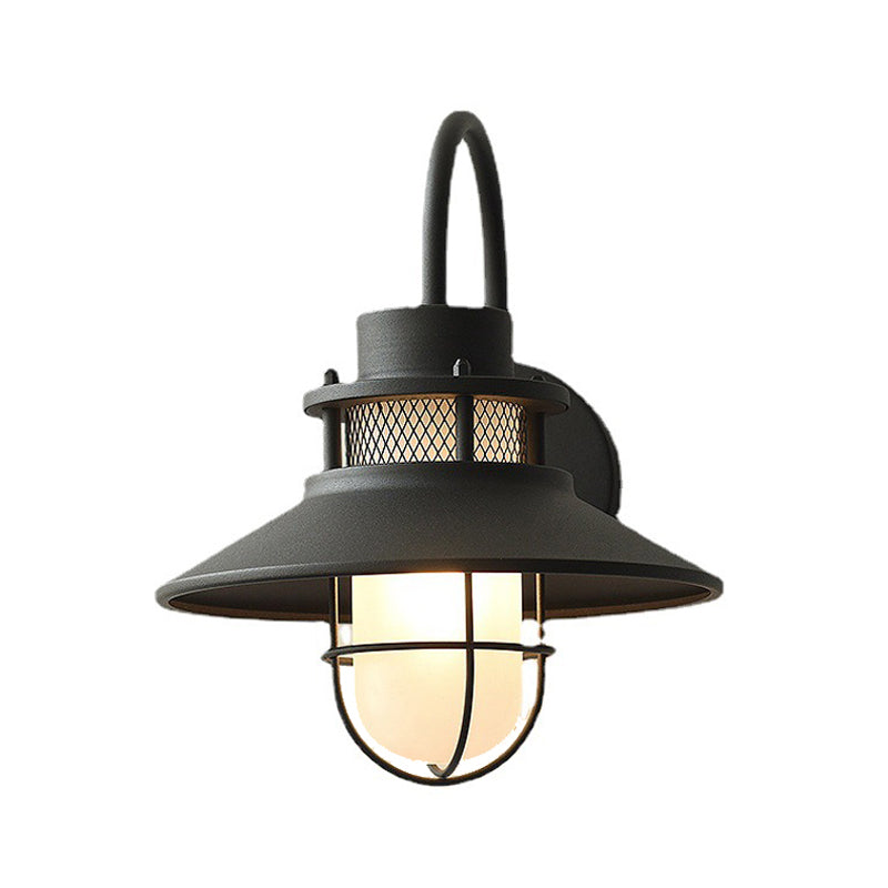 Black Metal Wall Light Industrial Flush Mount Lighting for Home Foyer