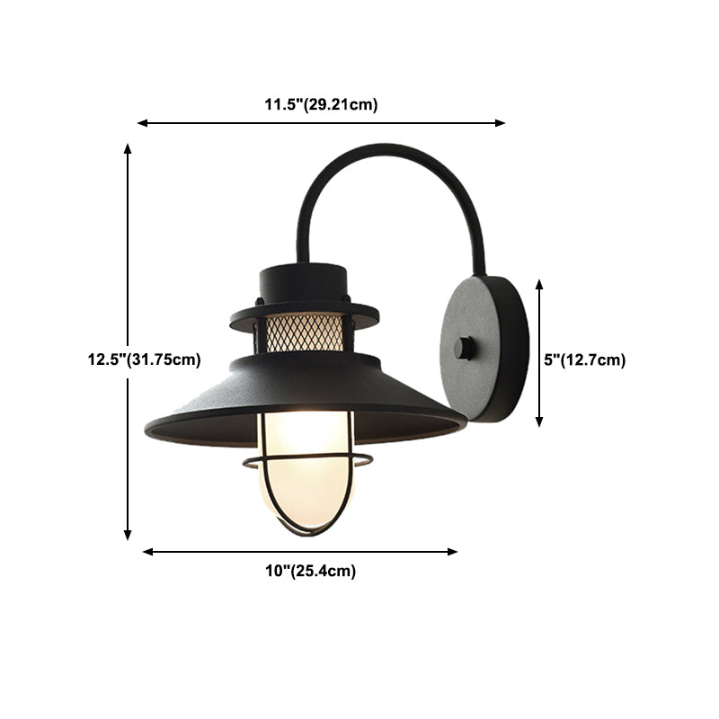 Black Metal Wall Light Industrial Flush Mount Lighting for Home Foyer