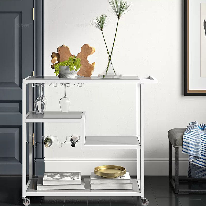 34.65" High Contemporary Rectangle Prep Table Rolling Metal Prep Table for Kitchen