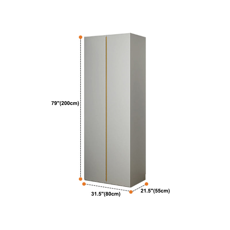 White Wooden Wardrobe Cloth Rod Included Wardrobe Closet for Home