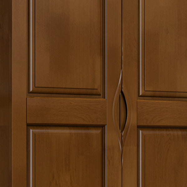 Traditional Rubberwood Wardrobe with Drawers Matte Finish Cabinet for Home