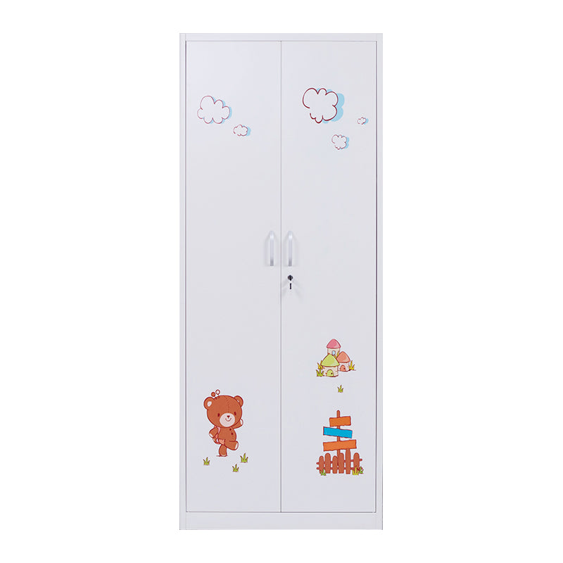 Contemporary Two Doors Wardrobe Armoire Steel Wardrobe Closet