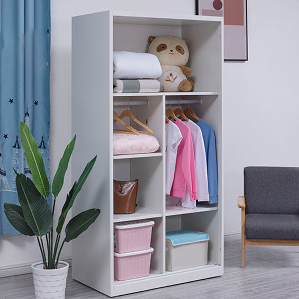 Contemporary Two Doors Wardrobe Armoire Steel Wardrobe Closet