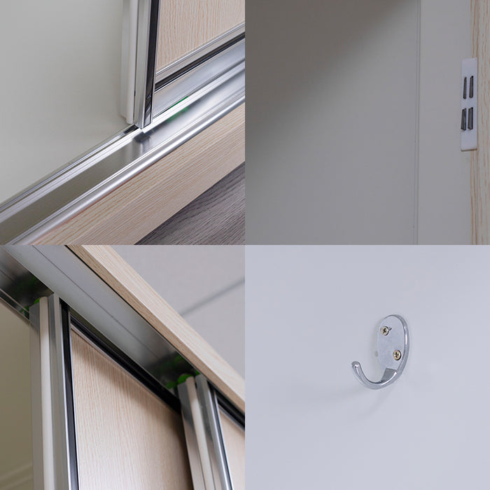 Contemporary Two Doors Wardrobe Armoire Steel Wardrobe Closet