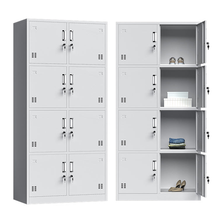 White Steel Wardrobe Cabinet Modern Wardrobe Armoire for Home