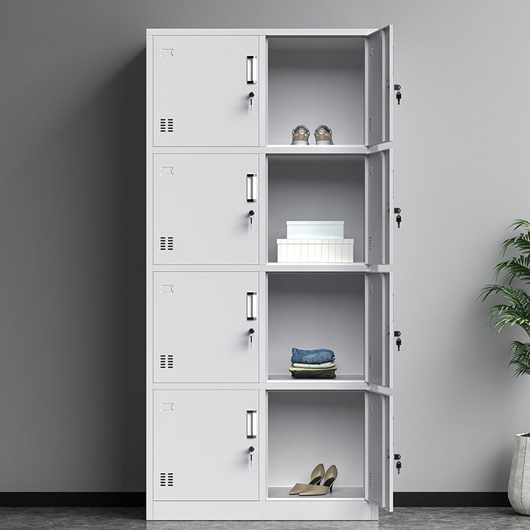 White Steel Wardrobe Cabinet Modern Wardrobe Armoire for Home